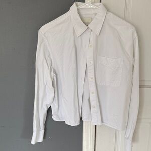 UNIQLO JW Anderson Women White Button-Up Shirt